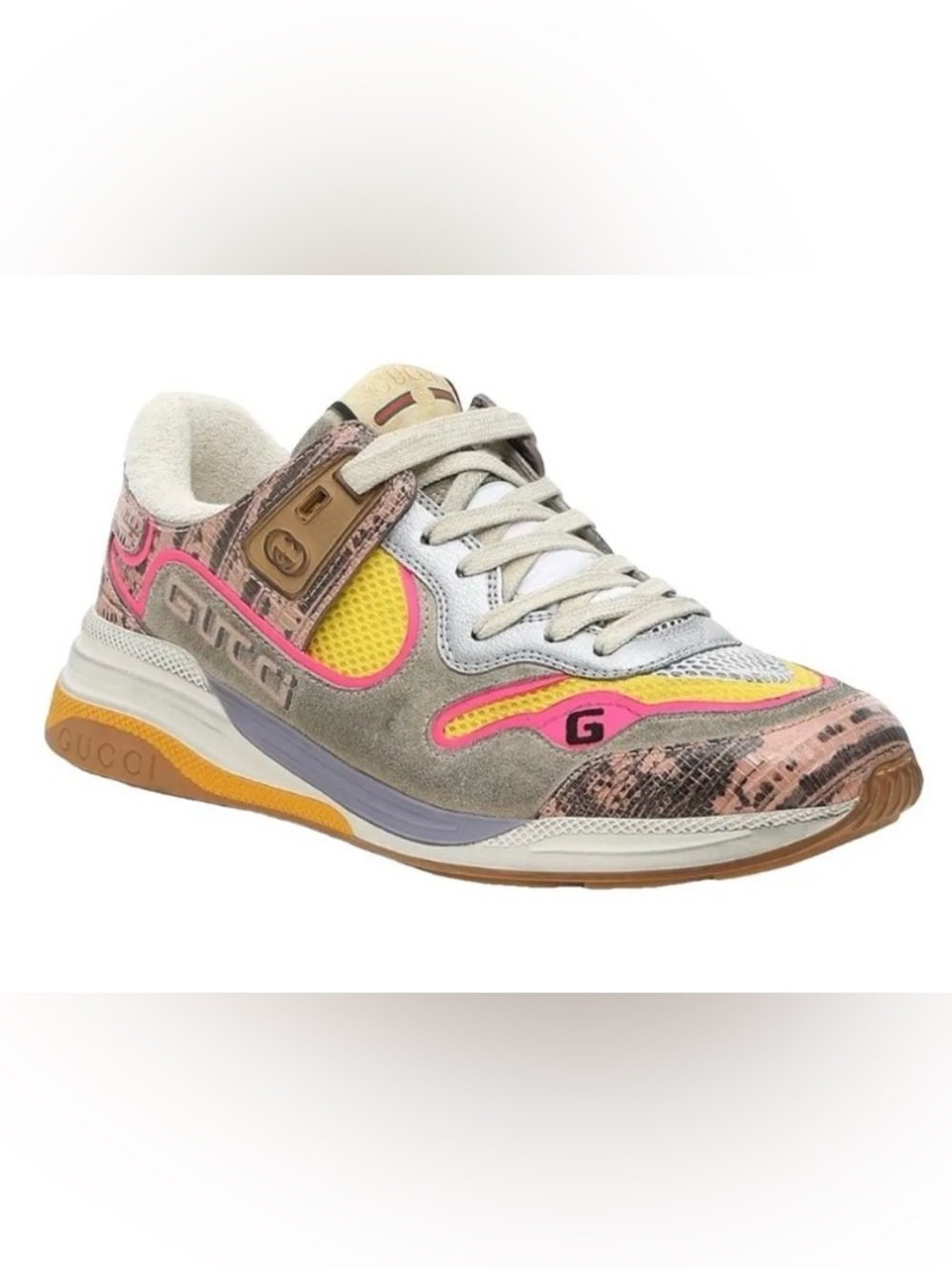 Gucci Ultrapace “Pink Tejus” Sneakers with Dustbags 35.5